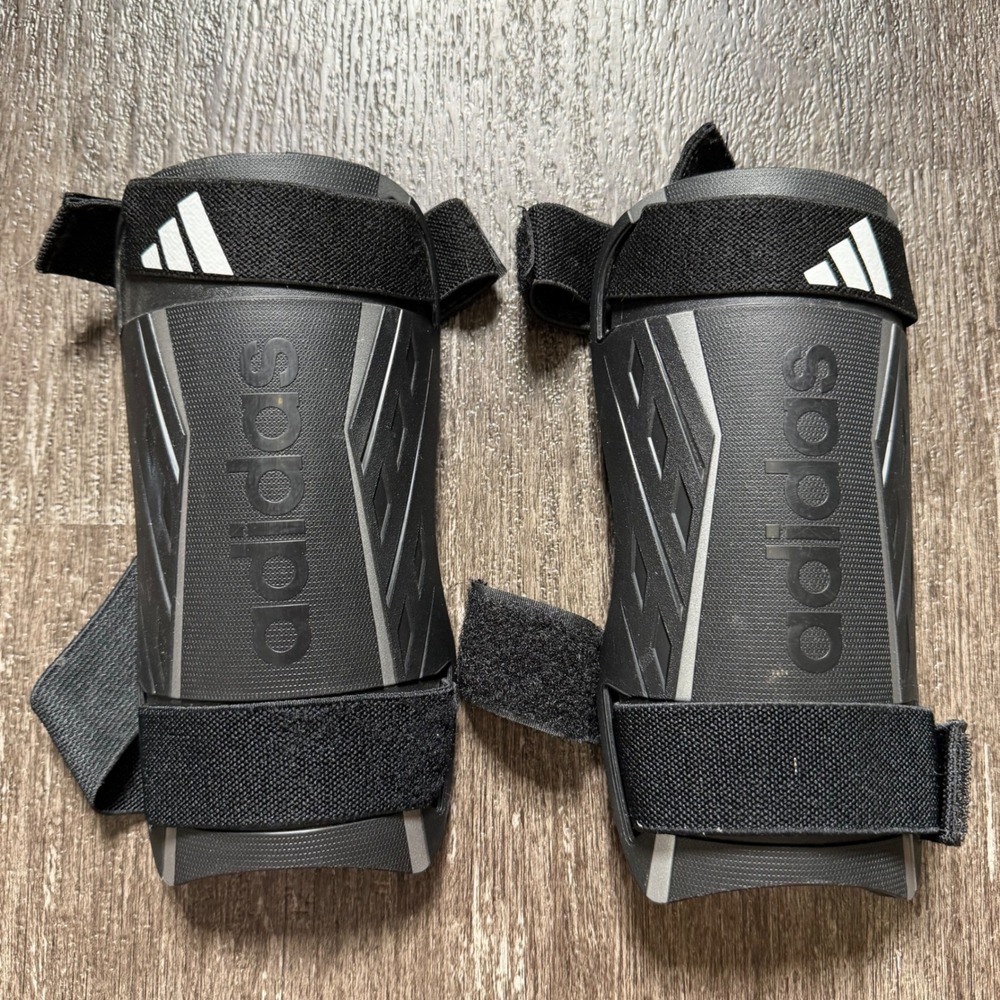 Adidas Shin Guards Kids Large Black Soccer Protective Gear Adjustable Straps